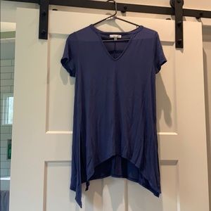 Purple deep V long shirt